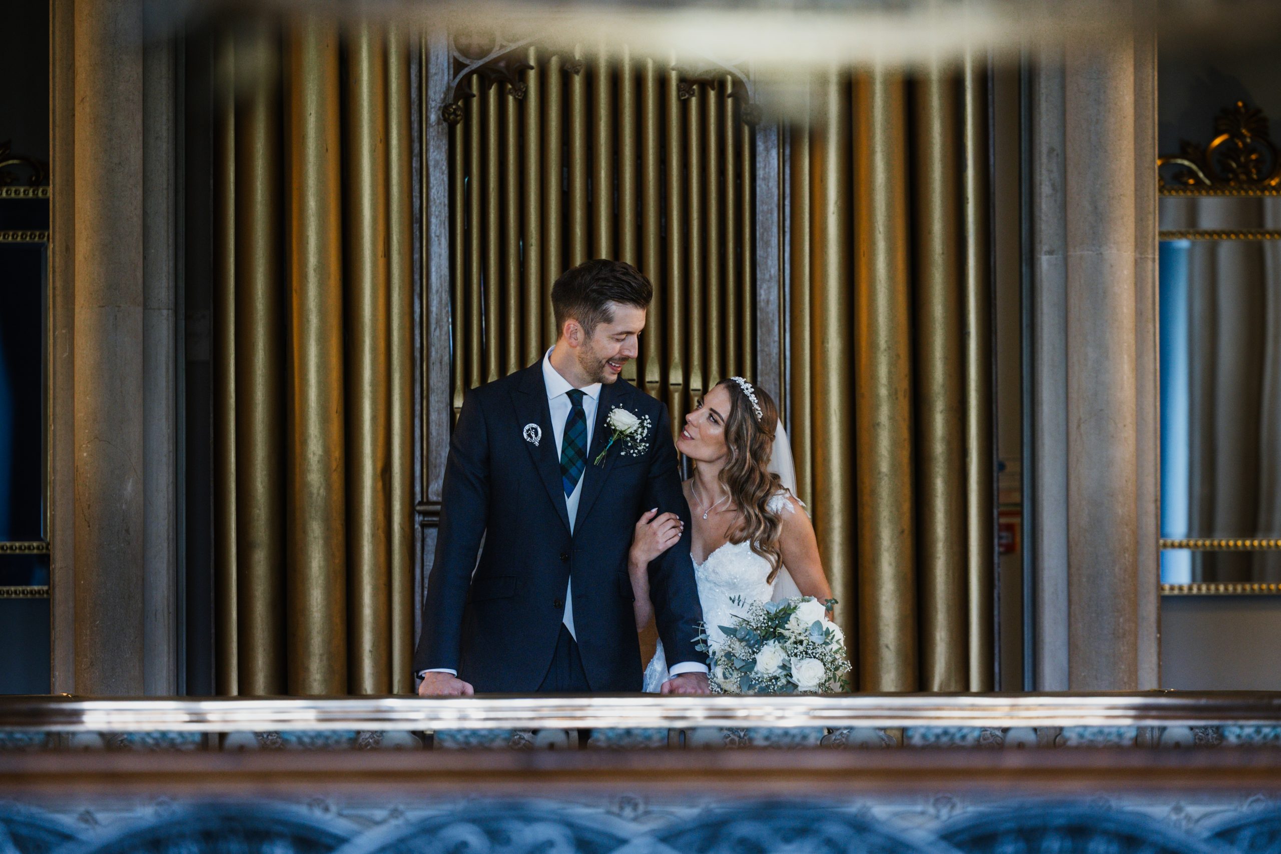 Hannah and David on their wedding day