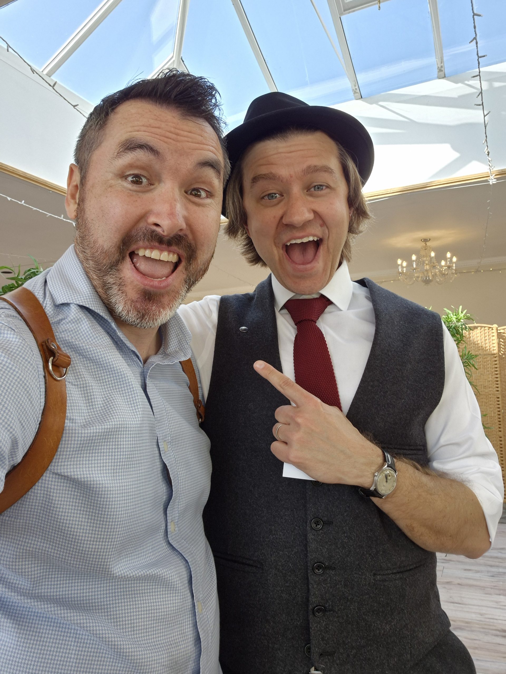 James with magician Darren Campbell
