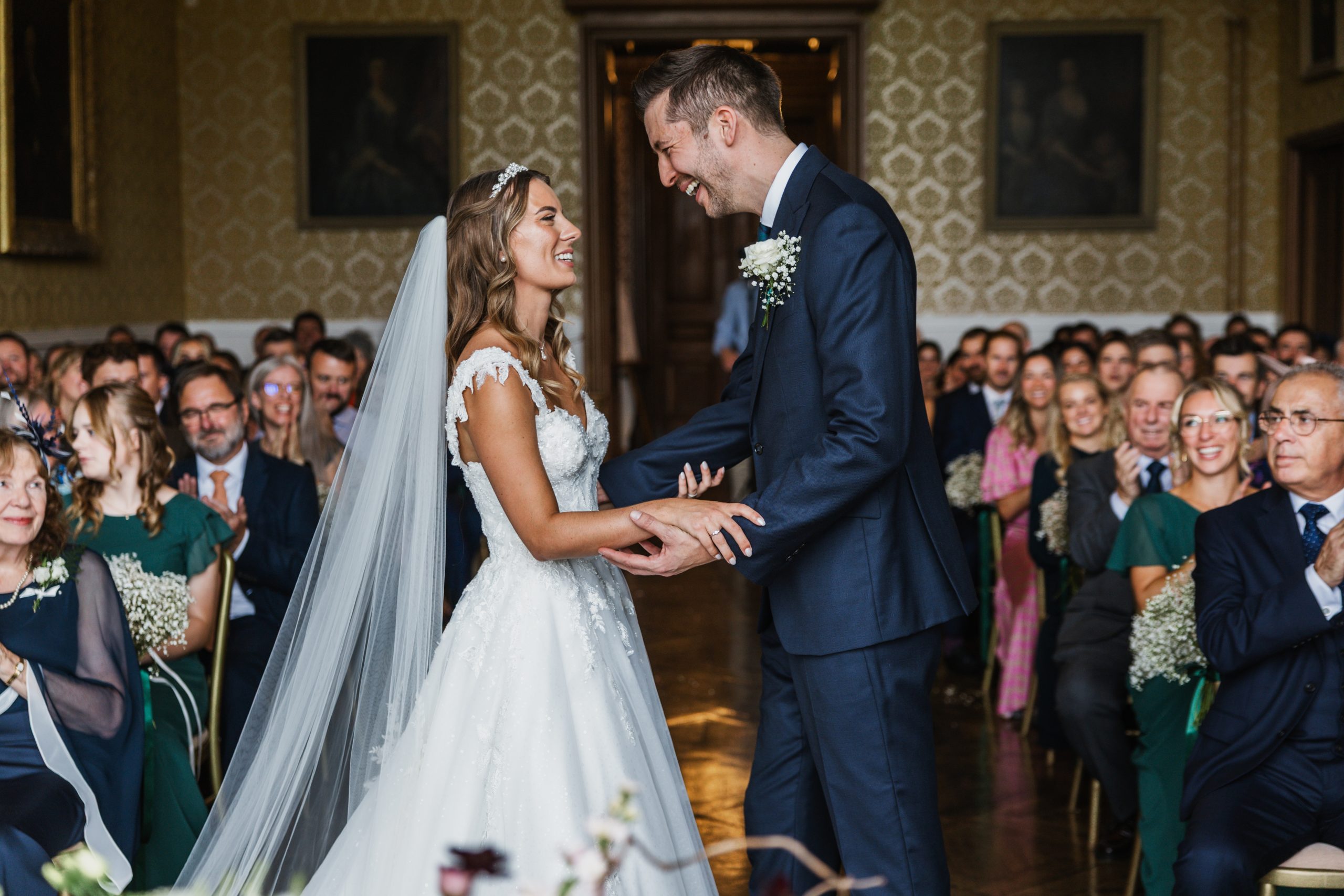 Hannah and David during their wedding ceremony