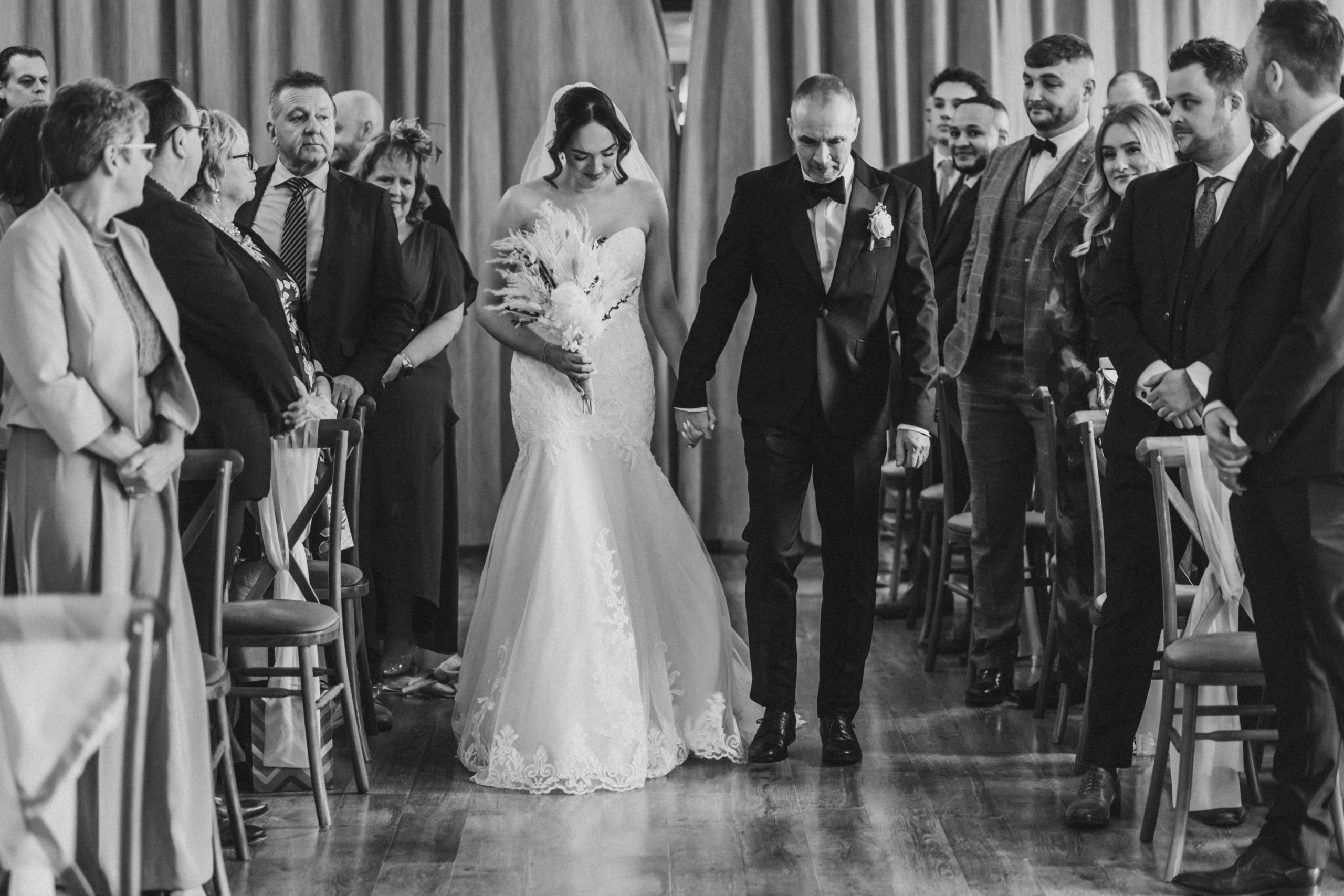 Jess and Tom during their wedding ceremony