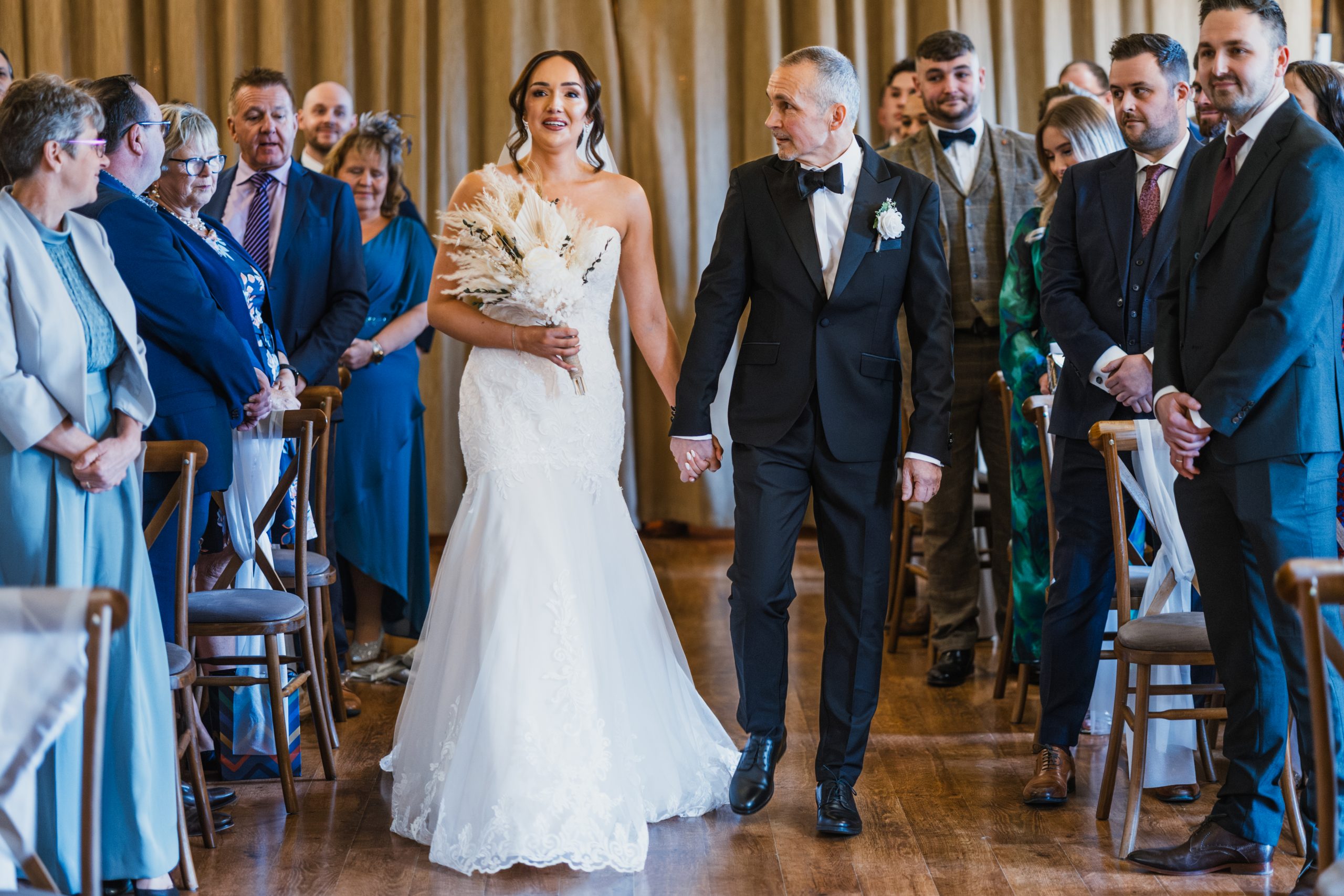 Jess and Tom during their wedding ceremony