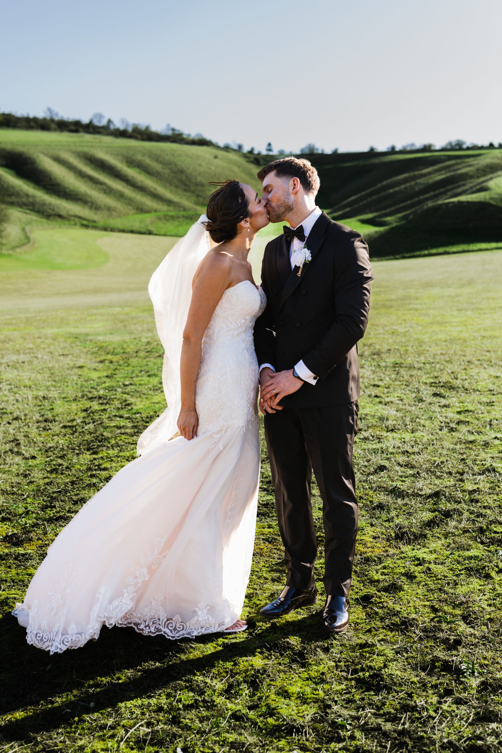 Jess and Tom’s wedding portraits in the Wiltshire countryside near Wellington Barn