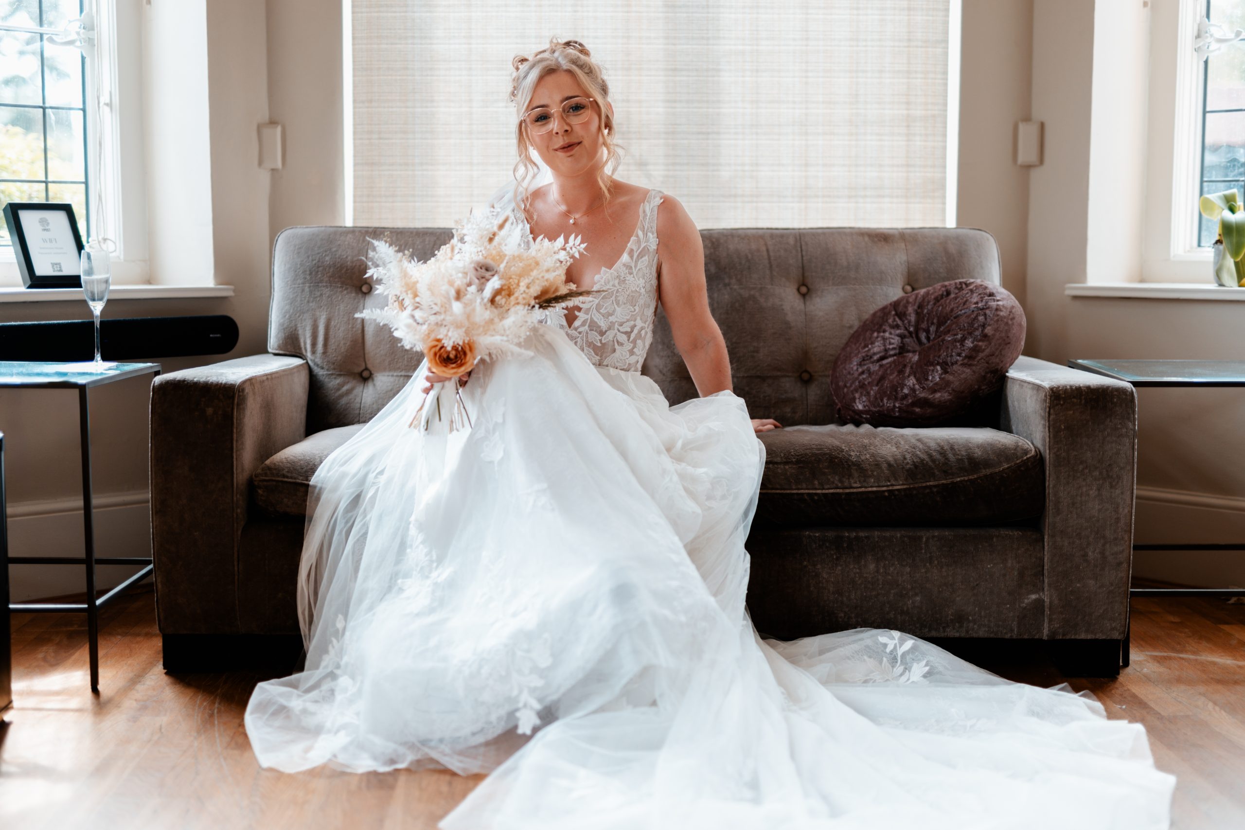Wiltshire wedding photography during preparations before the ceremony